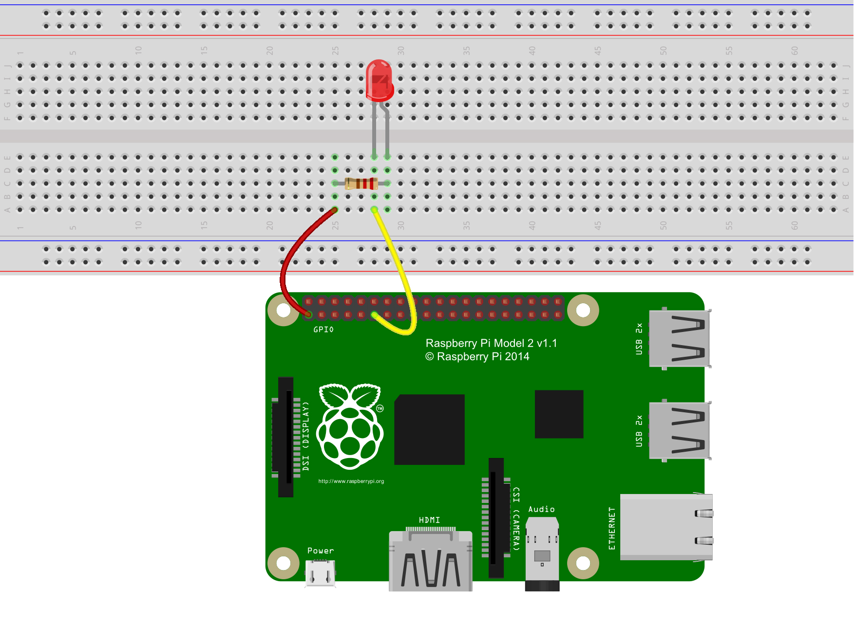Membuat aplikasi LED Menggunakan Python di Raspberry Pi